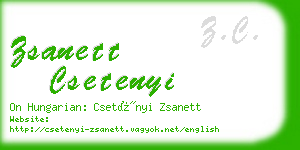 zsanett csetenyi business card